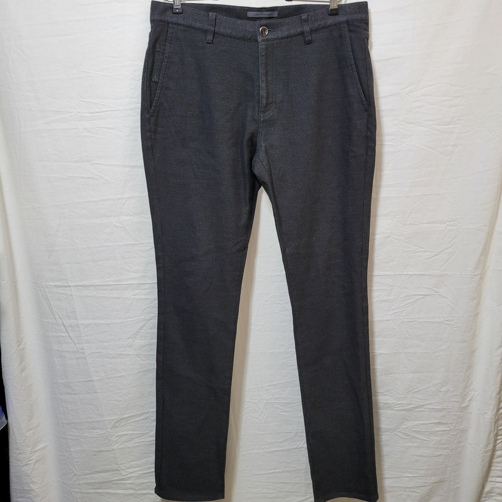 John Varvatos Dress Pants Men's Sz 31R 33 x 33 Black Gray Textured Cotton Blend